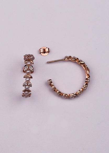 Rosegold C shaped Hoop Earrings