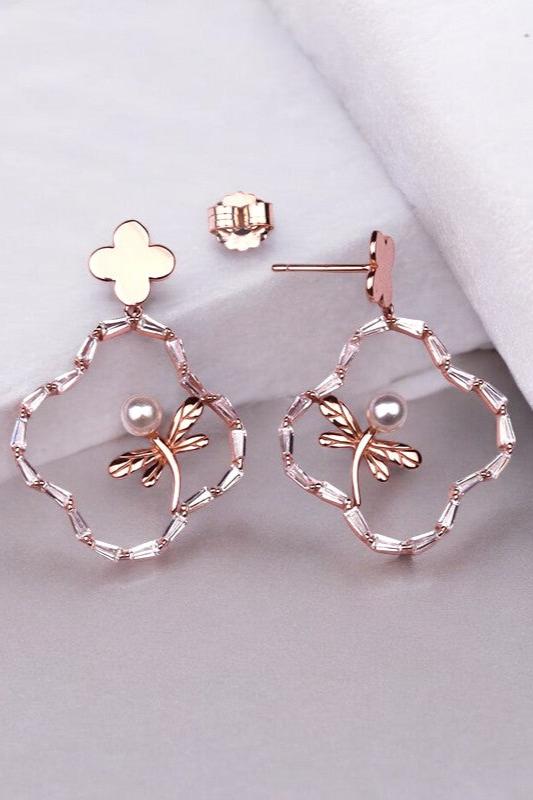 Rosegold Butterfly dangles