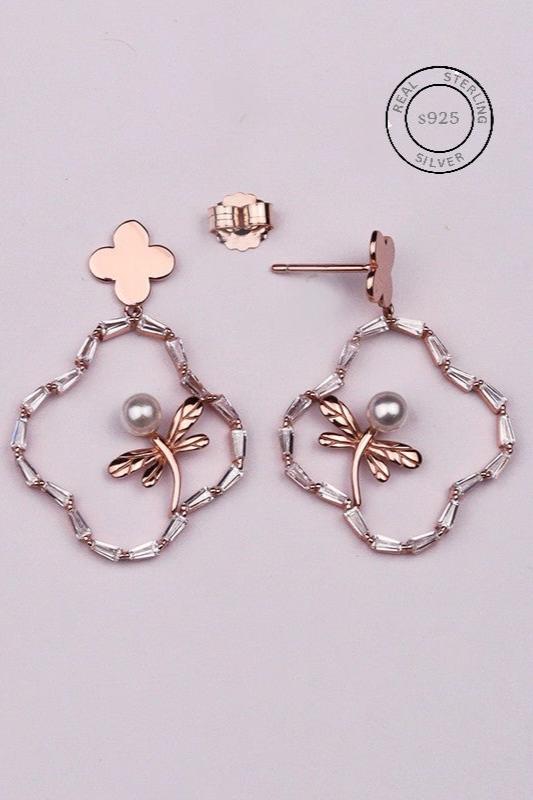 Rosegold Butterfly dangles