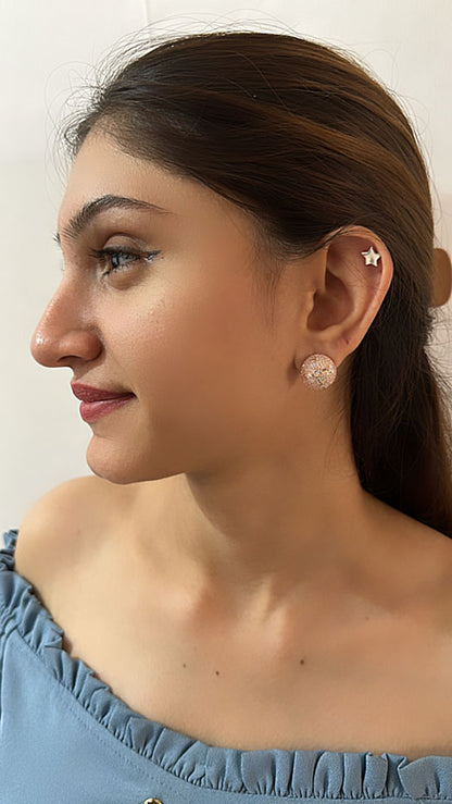 Splendor 925 Sterling Silver Ear Studs - RoseGold