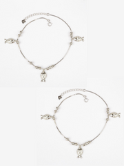 925 Sterling Silver Shoal Anklets(pair)