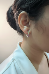 925 Sterling Silver Pastel Prism Hoop Earrings
