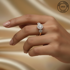 Radiant Trio 925 Sterling Silver Ring
