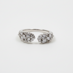 Twin Bloom 925 Sterling Silver Open Ring