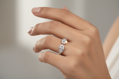 Twin Bloom 925 Sterling Silver Open Ring