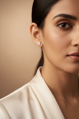 925 Sterling Silver Rosegold Heart Studs