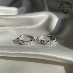 925 Sterling Silver Blush Sparkle Hoops