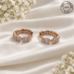 Rose Celeste 925 Sterling Silver Hoop Earrings