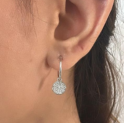 925 sterling silver hoop earrings(Silver)