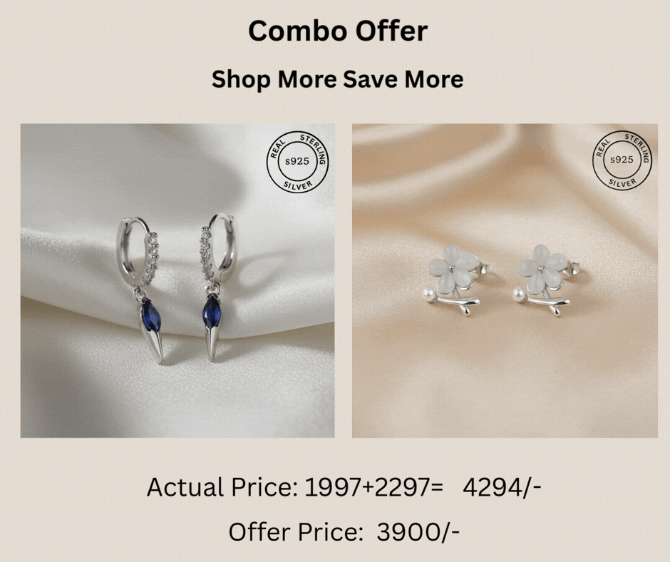 925 Sterling Silver Studs & Earrings Combo
