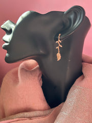 Rose Gold Leaf Dangle Earring
